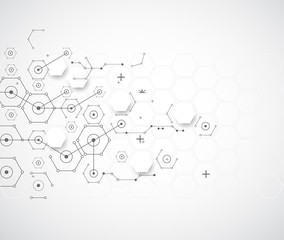 Obraz premium Abstract technology background with various technological elemen