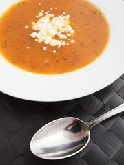 Mushroom soup with cheese