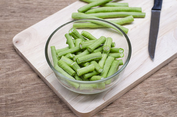 cow-pea in cup on wood background