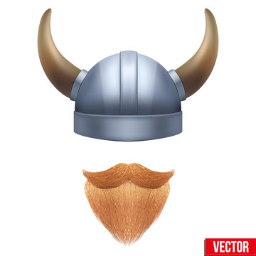 Viking symbol with horned helmet and beard