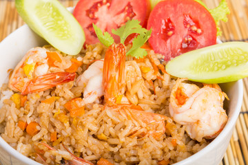 Special Shrimp fried rice in black cup