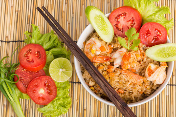 Special Shrimp fried rice in black cup