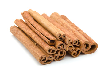 Cinnamon sticks  isolated on white background