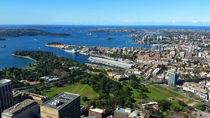 Fototapeta na wymiar Wooloomooloo depuis la Sydney Tower, Sydney, Australie