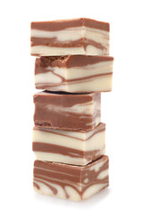 Stack of chocolate pieces