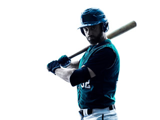 man baseball player silhouette isolated © snaptitude