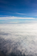 White fluffy clouds in the blue sky