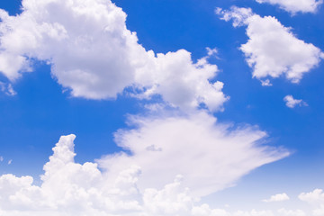 White clouds on blue sky