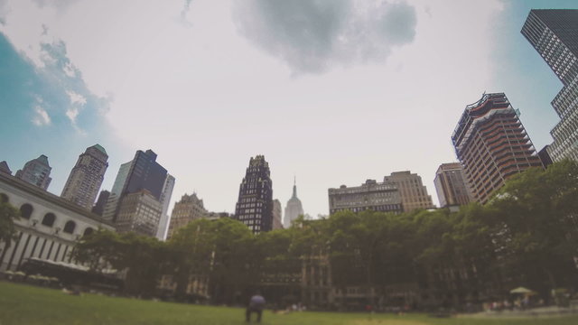Time-lapse view of Bryan Park in New York

