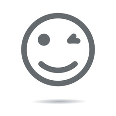 Fototapeta premium Smile line Icon with shadows. Vector illustration