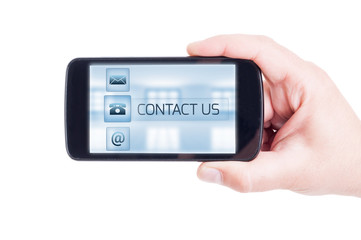 Contact us buttons concept on smartphone