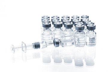 Medical ampoules and syringe
