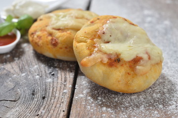Little Italian Pizza on wooden board