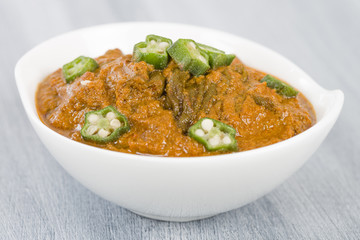 Bhindi Masala - Spiced okra in thick gravy.
