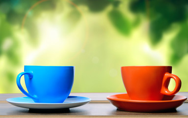 Two cups on the table
