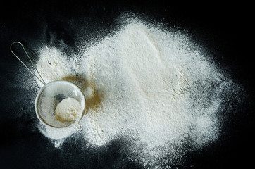 sieve and a flour