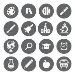 School and Education flat icons