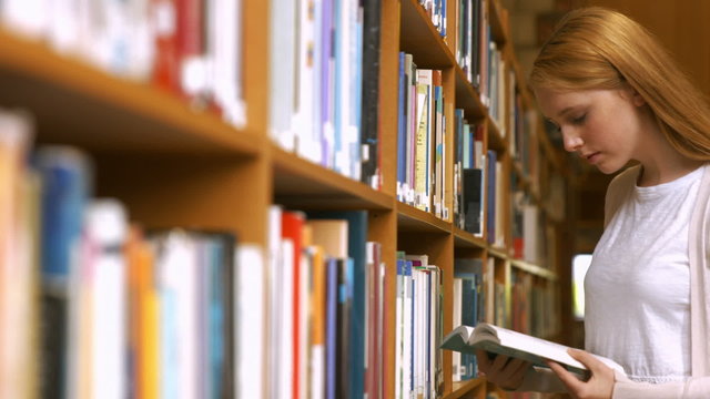 Students reading in a library