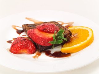 Chocolate Cake with Strawberry