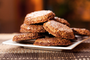 Homemade chocolate cookies with coffee