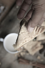 tasty puff spinach pie and soybean milk