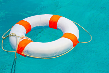 Life buoy in swimming pool