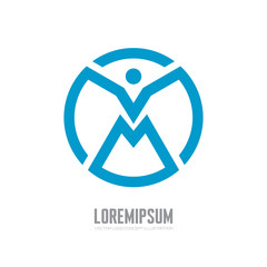 Abstract human character - vector logo concept illustration. People geometric logo. Man logo. Design element.