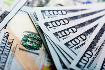 new one Hundred Dollar Bills (shallow DOF)