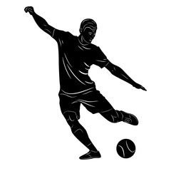 Naklejka premium silhouette soccer player