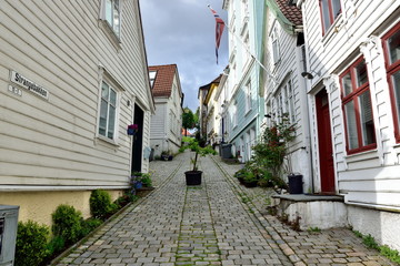 Ruelle de la ville de Bergen , Norvège  