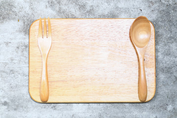 wooden folk and spoon