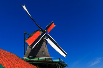 Classic Dutch windmill at Zaanse Schans