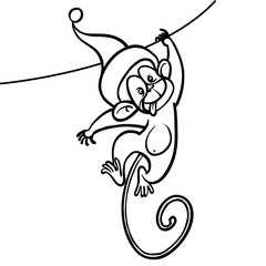 Symbol of 2016 Year - Monkey, congrats all new Year. Vector illu
