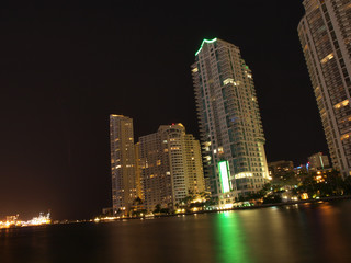 Miami downtown night scene