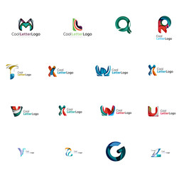 Set of universal company logo ideas, business icon collection