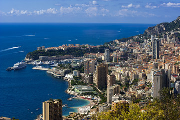 Fototapeta premium the rock the city of principaute of monaco and monte carlo in th