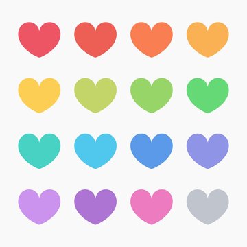 Flat design color hearts