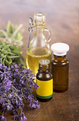 herbal lavender and essential oil