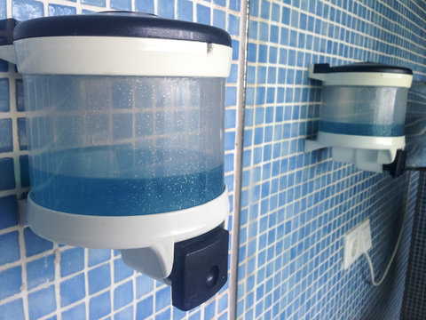 Wall bottle of liquid soap