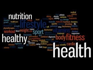 Conceptual health word cloud