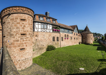 Fototapeta na wymiar old city wall in Buedingen