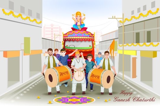 Lord Ganesha procession for Ganesh Chaturthi