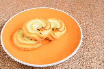Cheese cookies in orange plate