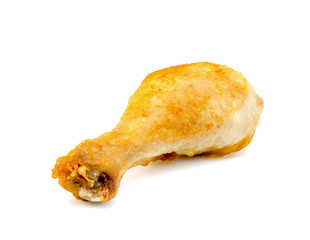 chicken leg close-up isolated on a white background