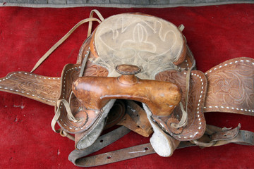 Saddle / Design seat at a flea market in Tbilisi (Georgia)