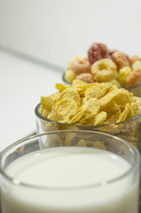 cereal cornflakes milk breakfast meal drink bowl concept