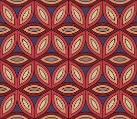 Vector modern seamless colorful pattern flower of life  , color  red purple background,textile print, abstract sacred geometry texture,  fashion design, bed sheets or pillow pattern
