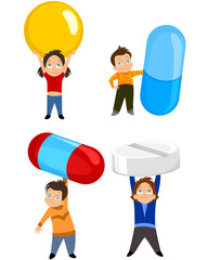 Children with tablets