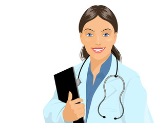 Fototapeta premium Affable doctor with tablet