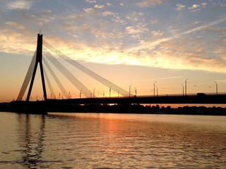 Fototapeta na wymiar Sunset in Riga